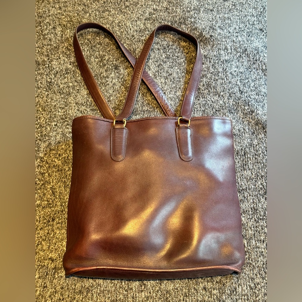 80s Vintage Coach Burgundy Tote Bag (Made in Original NYC Factory)
